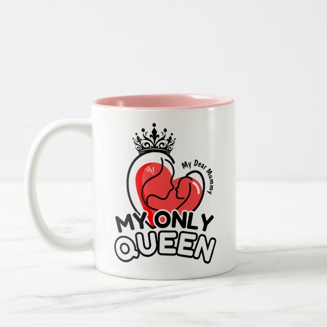 2-ton Mugg 11oz : Min enda drottning (rosa) (Vänster)