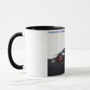 2 tonars toppen sportbil på svart kaffe mugg