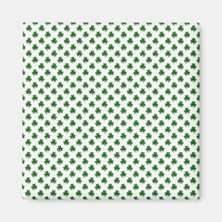 2-Tone Shamrock Grönt on White St.Patrick's Klöver Magnet