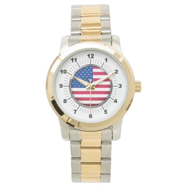 2-tonsbevakning i USA flagga Armbandsur (Framsida)