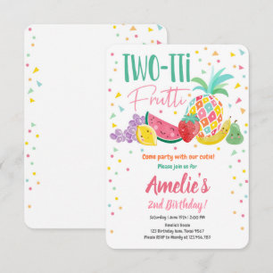 2-tti Frutti Tutti Fruktig Birthday Fruit Sommar Inbjudningar