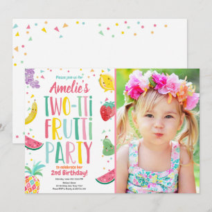 2-tti Frutti Tutti Fruktig Birthday Fruit Sommar Inbjudningar