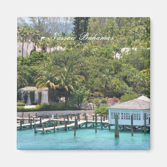 2 tum Square Magnet, Nassau Bahamas Magnet (Framsidan)