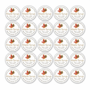 2 tum Standard Mason Burk-lock Label Maple Syrup Klistermärken