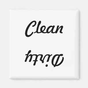 2-tums kvadratisk magnet: Dishwasher Clean / Dirty Magnet