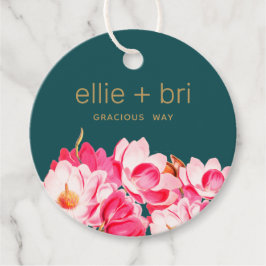 2-tums rund vattenfärgssenfärgad Magnolia Blommigt Gåvor Etiketter