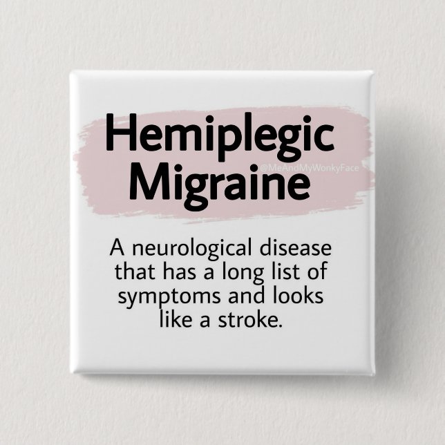2-tumsstämpel - hemiplegisk migrän knapp (Framsida)