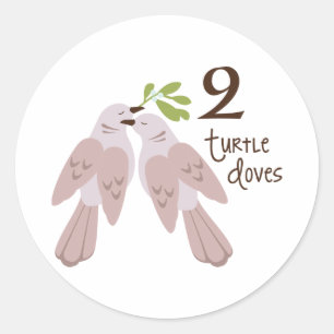 2 Turtle Dove Runt Klistermärke