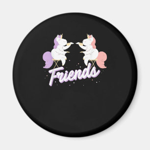 2 Unicorns Drink Tea Shirt, Best Friends Matching Magnet