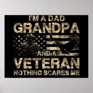 2 US Veteran Tröja Farfar Veteran Amerikansk Flagg Poster