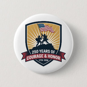 2 USA 250-årsjubileum Mod Känsla Patriotisk Knapp