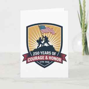 2 USA 250-årsjubileum Mod Känsla Patriotisk Kort