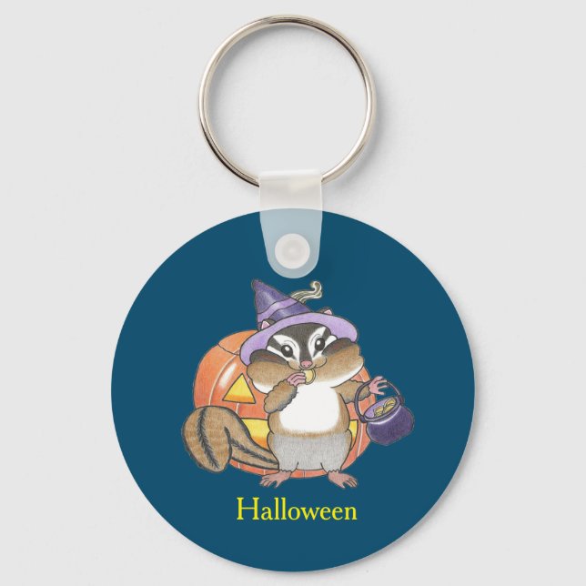 2 utformar Chipmunk Squirrel Halloween Keychain Nyckelring (Baksida)