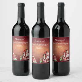 2 Valentines day Hundar Vin/mousserande Vin-etiket Vinflaska Etikett
