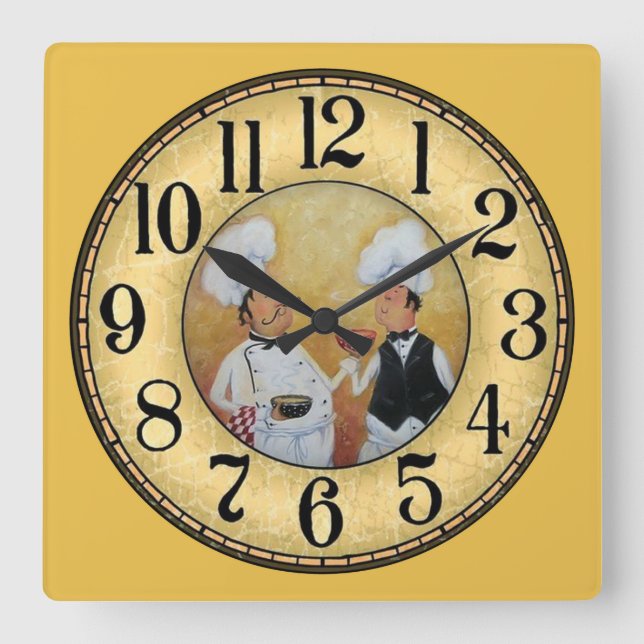 2 Vintage kockar Fyrkantig Klocka (Framsida)