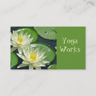 2 VITA LOTUS-BLOMMAR VISITKORT