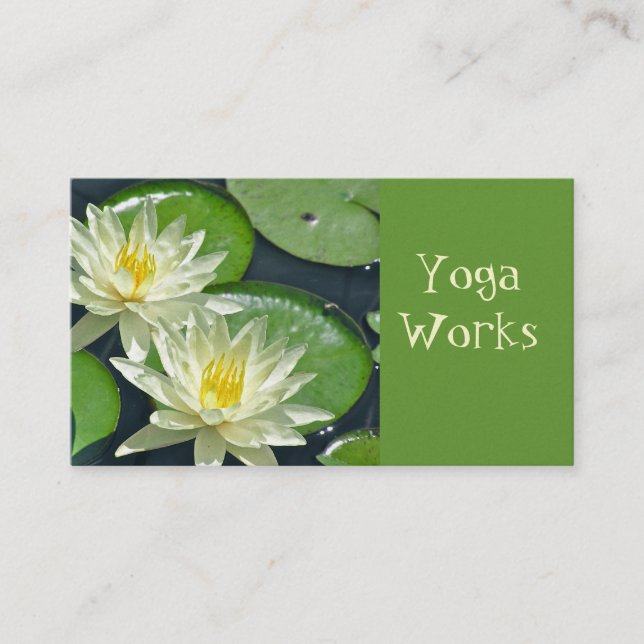 2 VITA LOTUS-BLOMMAR VISITKORT (Framsida)
