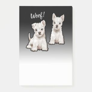 2 Westy valps anpassningsbar svart toning Post it Post-it Block