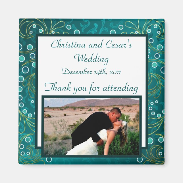 2"x2" Annonseringsmagnet Arabisk Teal Magnet (Framsidan)