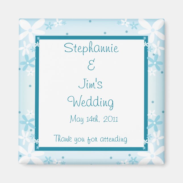 2"x2" Annonseringsmagnet Blå Tusenskönor Magnet (Framsidan)