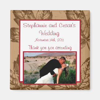 2"x2" Annonseringsmagnet Brun Löv Magnet