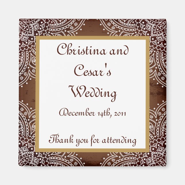 2"x2" Annonseringsmagnet Djup marockansk brun Magnet (Framsidan)