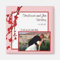 2"x2" Annonseringsmagnet Röd Körsbärsblomma