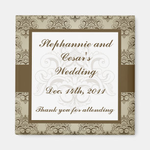 2"x2" Annonseringsmagnet Tanish Brun Damaskus Magnet