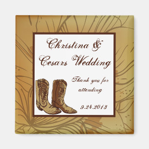 2"x2" Annonseringsmagnet Western Cowgirl Hatt/Boot Magnet