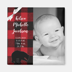 2"x2" Birkelån Magnet Red Buffalo Black