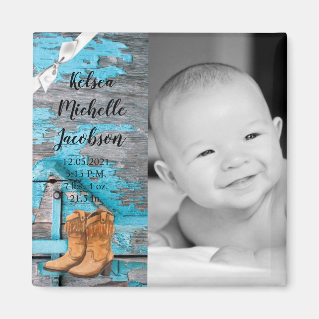 2"x2" Birkeljud Magnet Blue Wood Barn Doo (Framsidan)