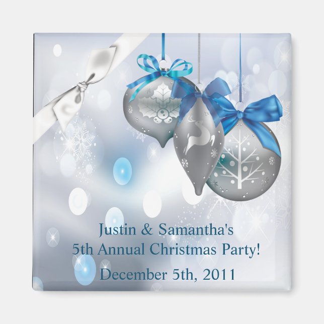 2"x2" Favoritmagnetsmycken Snöflingor Snö-flagga Magnet (Framsidan)