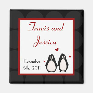 2"x2" Favoritpenguin Kärlek par Mate för Li Magnet