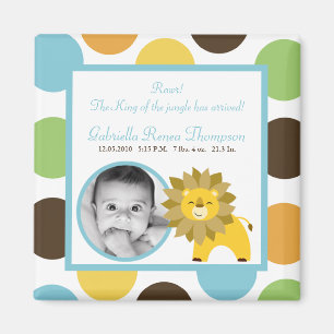 2"x2"Jungle Kung Lejon Safari Announcement Magnet