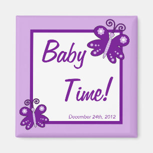 2"x2" Magnet Favor Lila Spring Time Butterfly