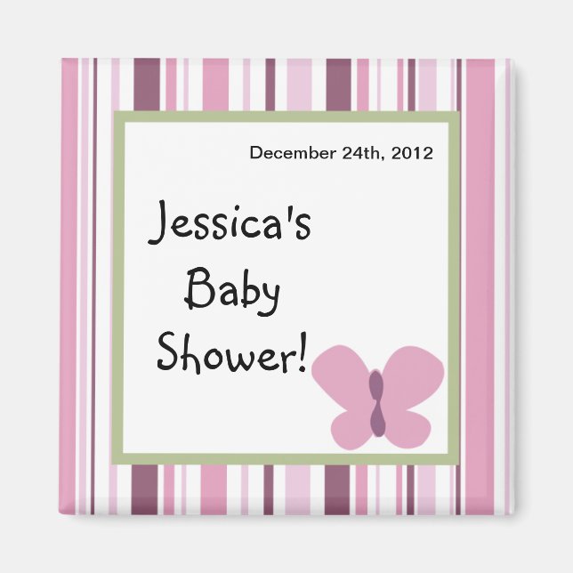 2"x2" Magnet Favor Sugar Plum Butterfly (Framsidan)
