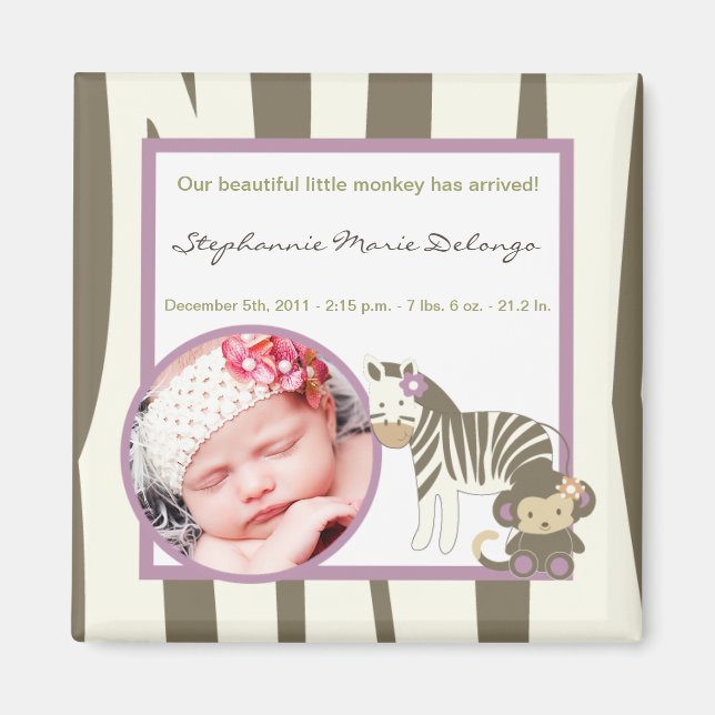 2"x2" Meddelande från Magnet Jacana Girl Jungle Zo (Framsidan)