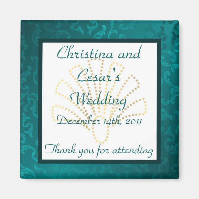 2"x2"-meddelande Magnet Arabian Teal (Framsidan)