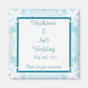 2"x2"-meddelande - Magnet Blue-Daisy