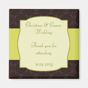 2"x2"-meddelande Magnet Light/Oliv grönt Chande