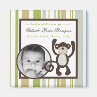 2"x2" meddelande Magnet Monkey Time Zoo Animal