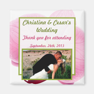 2"x2" meddelande Magnet Rosa Orchid Long Stem Fl