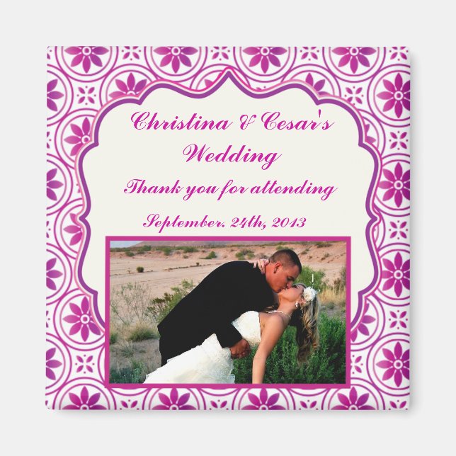 2"x2" Meddelande om Magnet Magenta Lila Formell Fl (Framsidan)