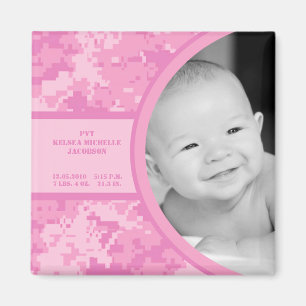 2"x2" Rosa ARMY ACU Camo Birth Notification Magnet