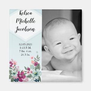 2"x2" Tropiska blommor med magnet