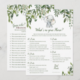 2 x-spel - Storlek, elefant, babystövel 5 x 7 tum Inbjudningar