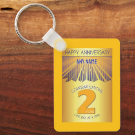 2 Year Sober Anniversary | Golden Ray 12 Step Nyckelring