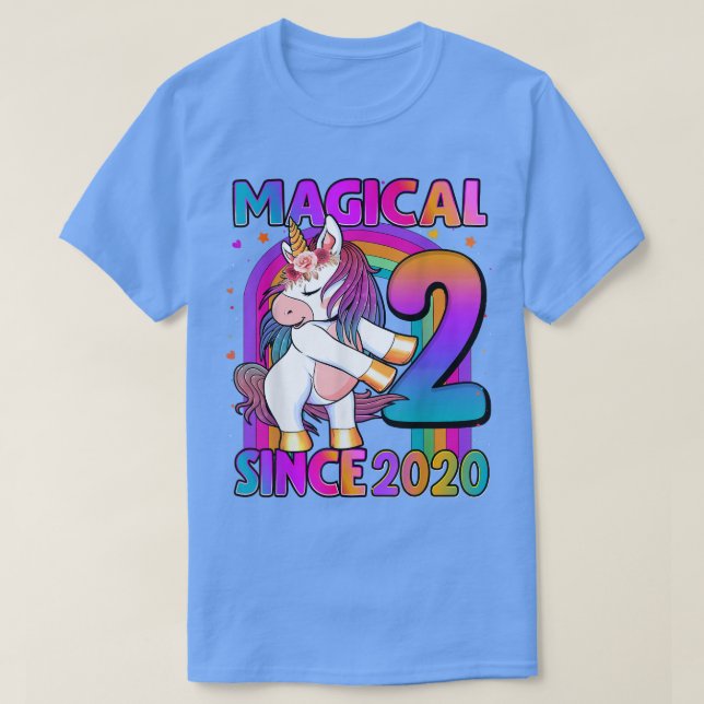 2 Years Old Unicorn Flossing 2nd Birthday Girl Uni T Shirt (Design framsida)