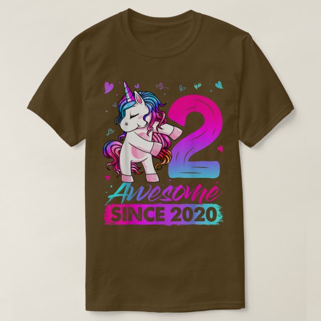 2 Years Old Unicorn Flossing 2nd Birthday Girl Uni T Shirt (Design framsida)