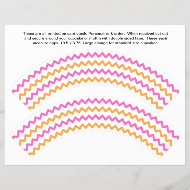 2 Zig zag Generic Personalize Cupcoa Wrappers Reklamblad (Framsidan)